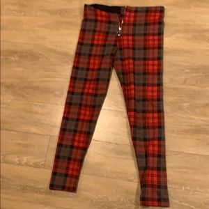 Red plaid pants